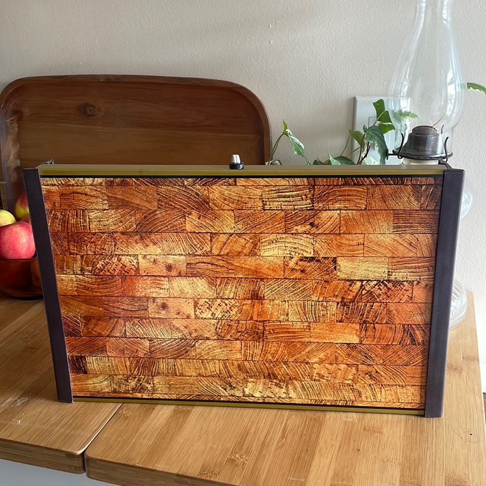 🔥 Vintage Warm-O-Tray #60 Electric Warming Tray MCM Faux Butcher Block